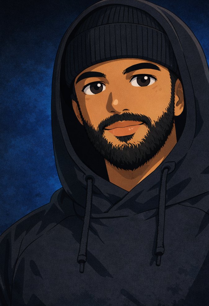 Illustrated portrait of Amanuel Abebayehu Belay